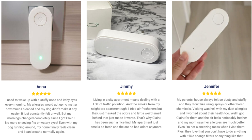 Clairu Air Purifier Customer Reviews and Complaints