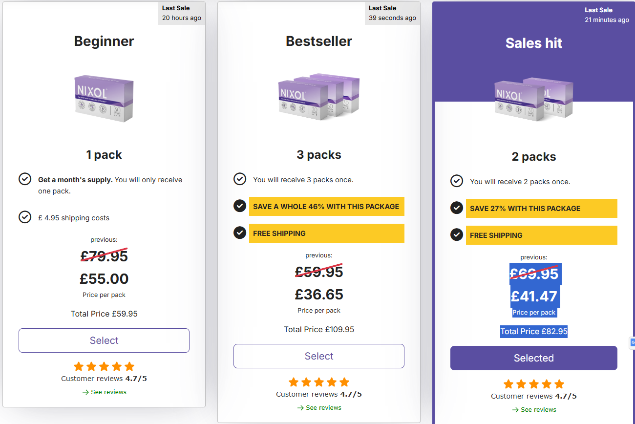 Nixol UK Price