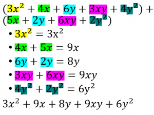 Color-coded example of two-variable polynomials