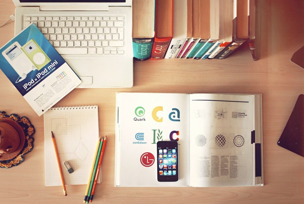 Study items on a desk