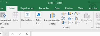 A screenshot of an Excel menu that shows the Insert Charts command.